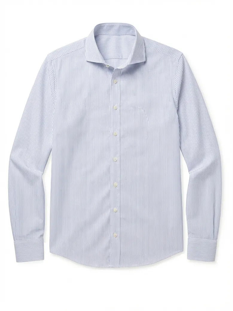 Chemise en popeline à carreaux bleu lavande