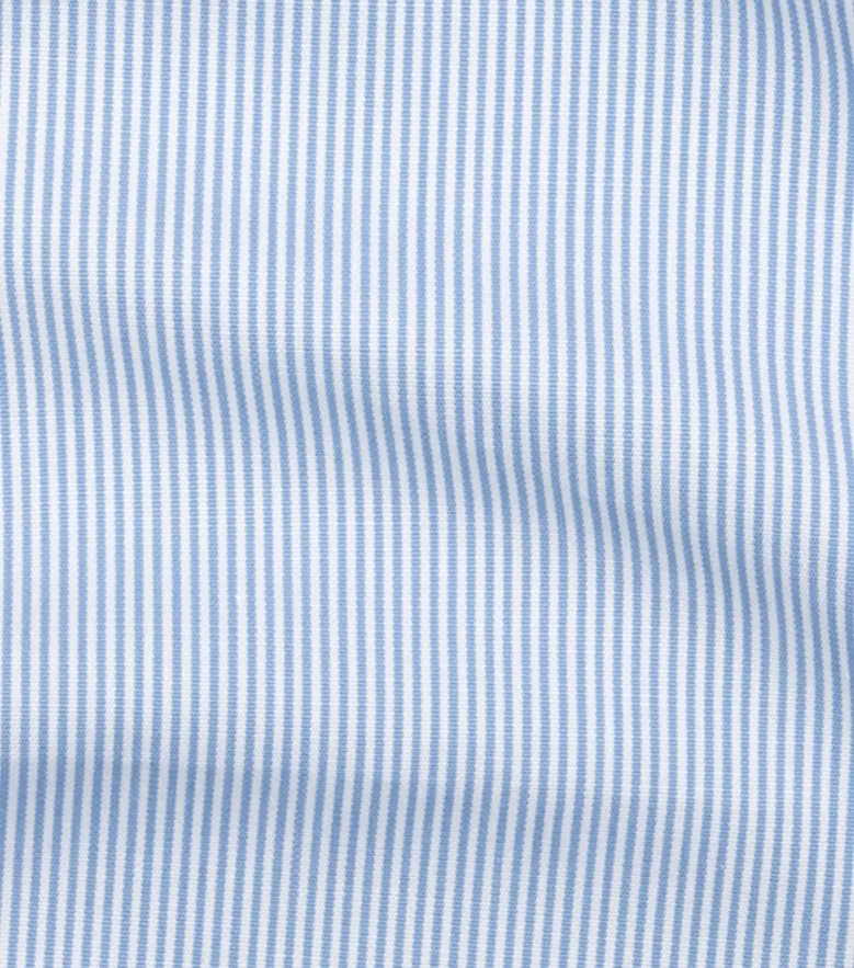 Chemise en popeline à rayures bleu ciel facile à repasser