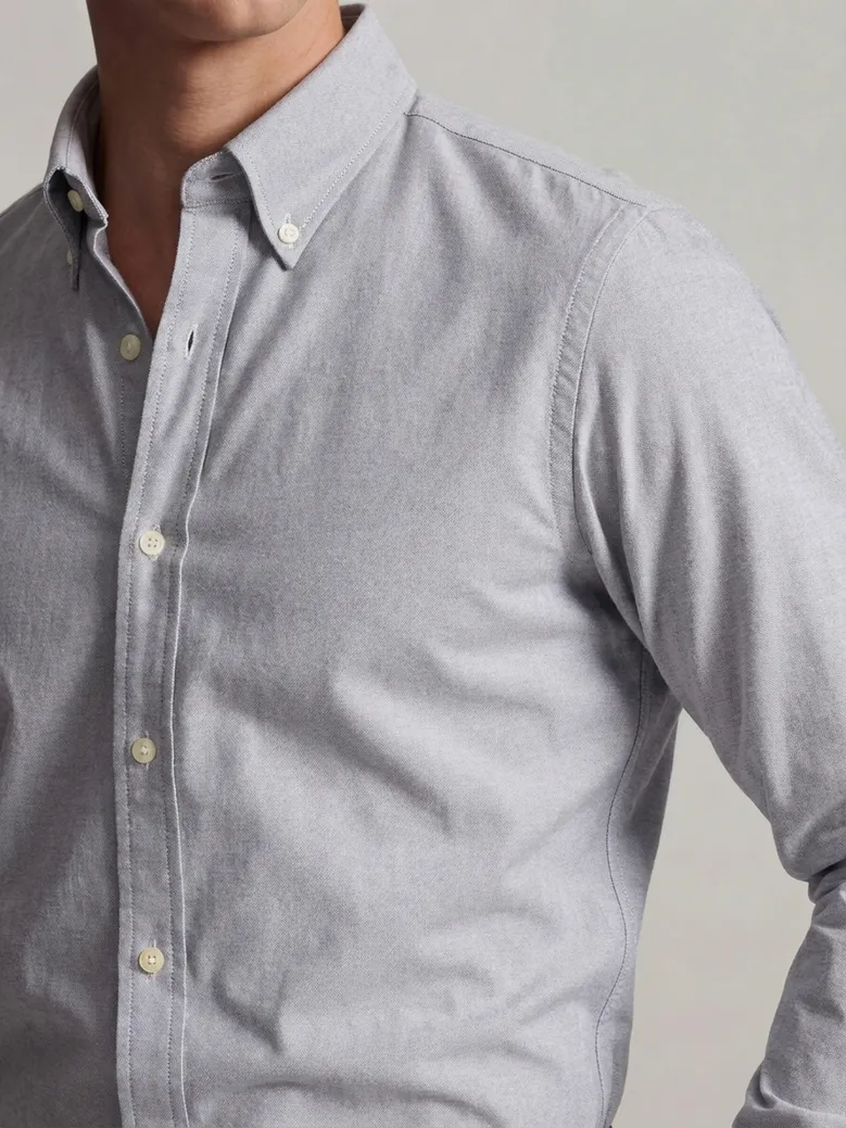 Chemise en Oxford américain épais uni gris
