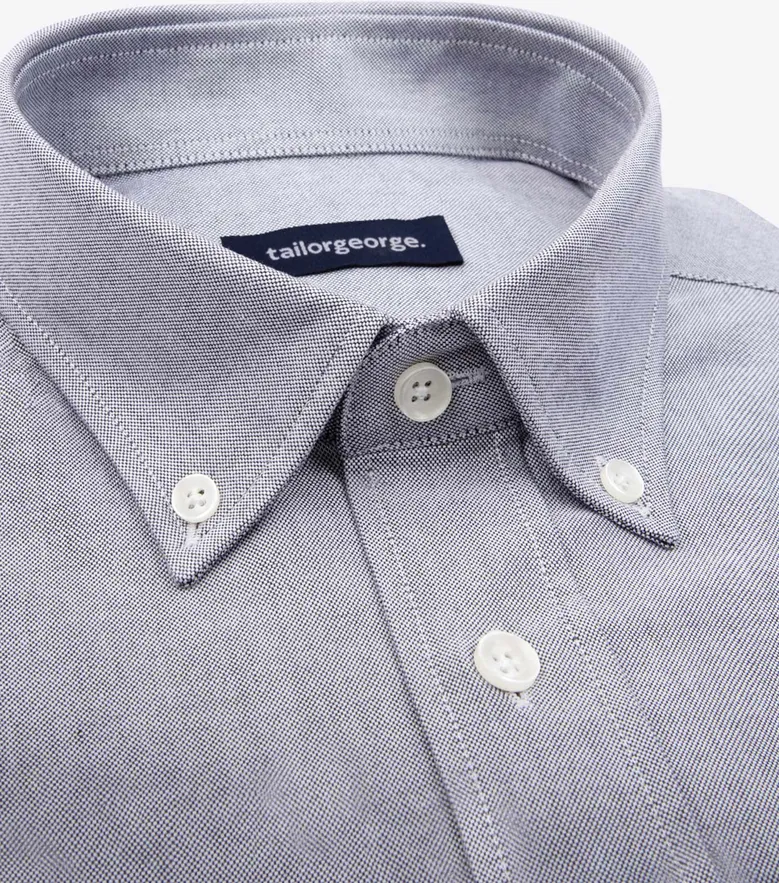 Chemise en Oxford américain épais uni gris