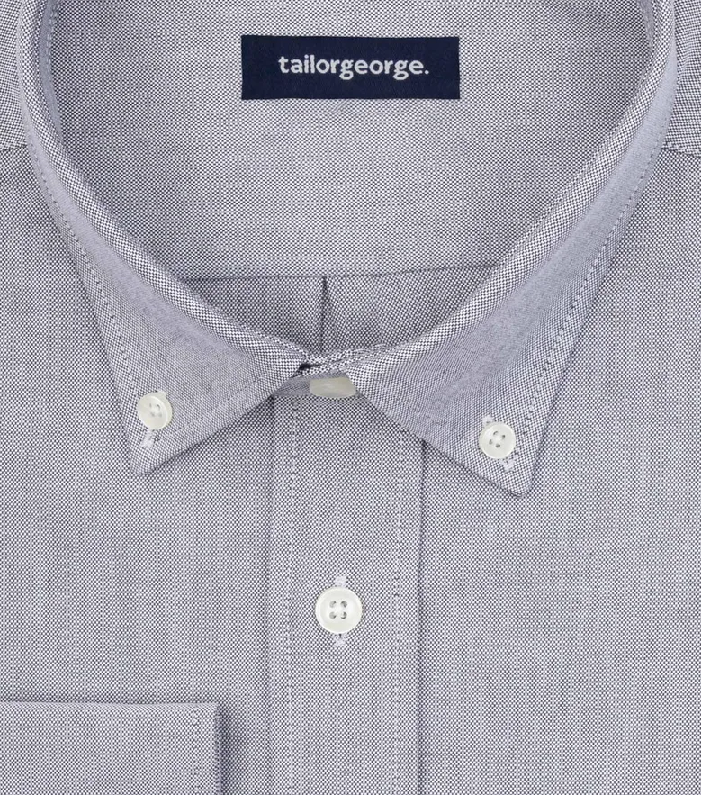 Chemise en Oxford américain épais uni gris