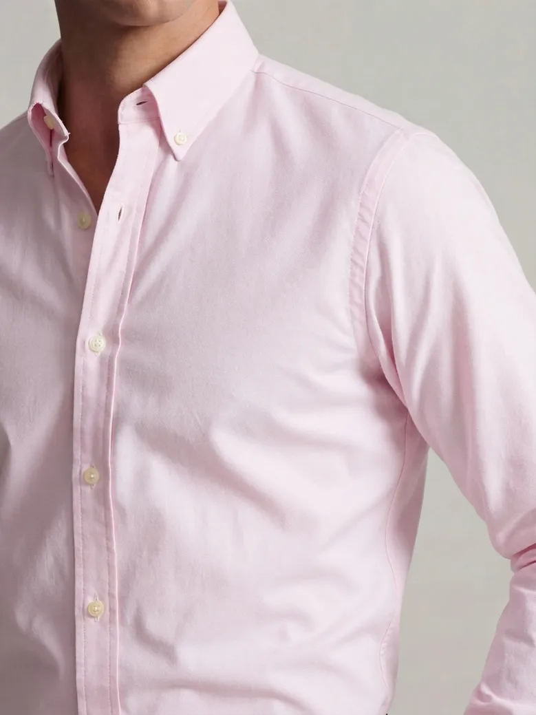 Chemise en Oxford américain épais uni rose pâle
