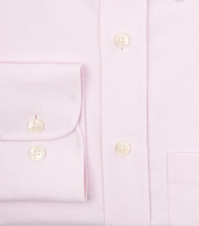 Chemise en Oxford américain épais uni rose pâle