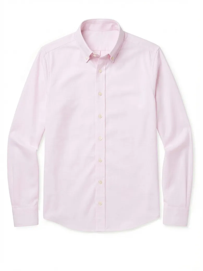 Chemise en Oxford américain épais uni rose pâle
