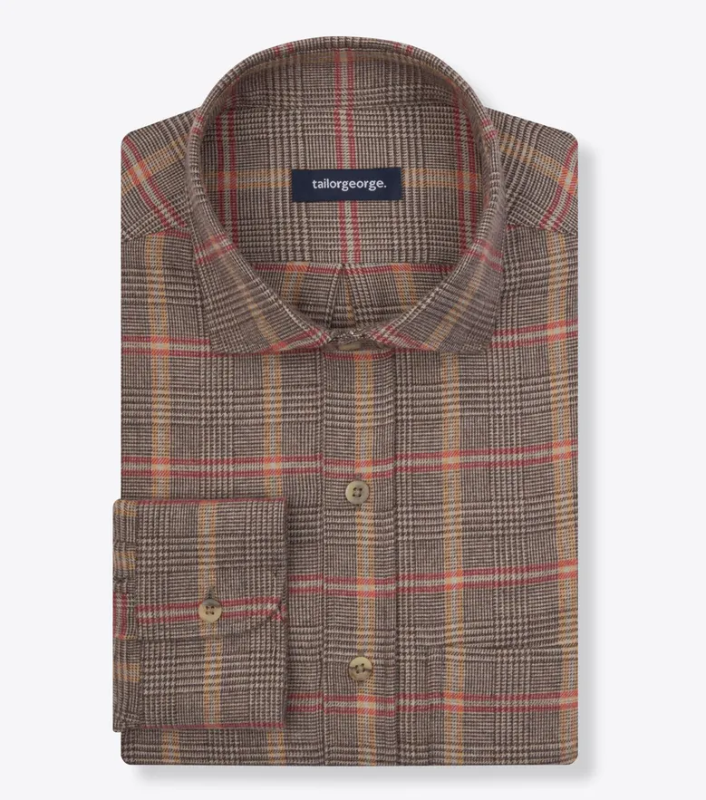 Chemise en flanelle à carreaux marron