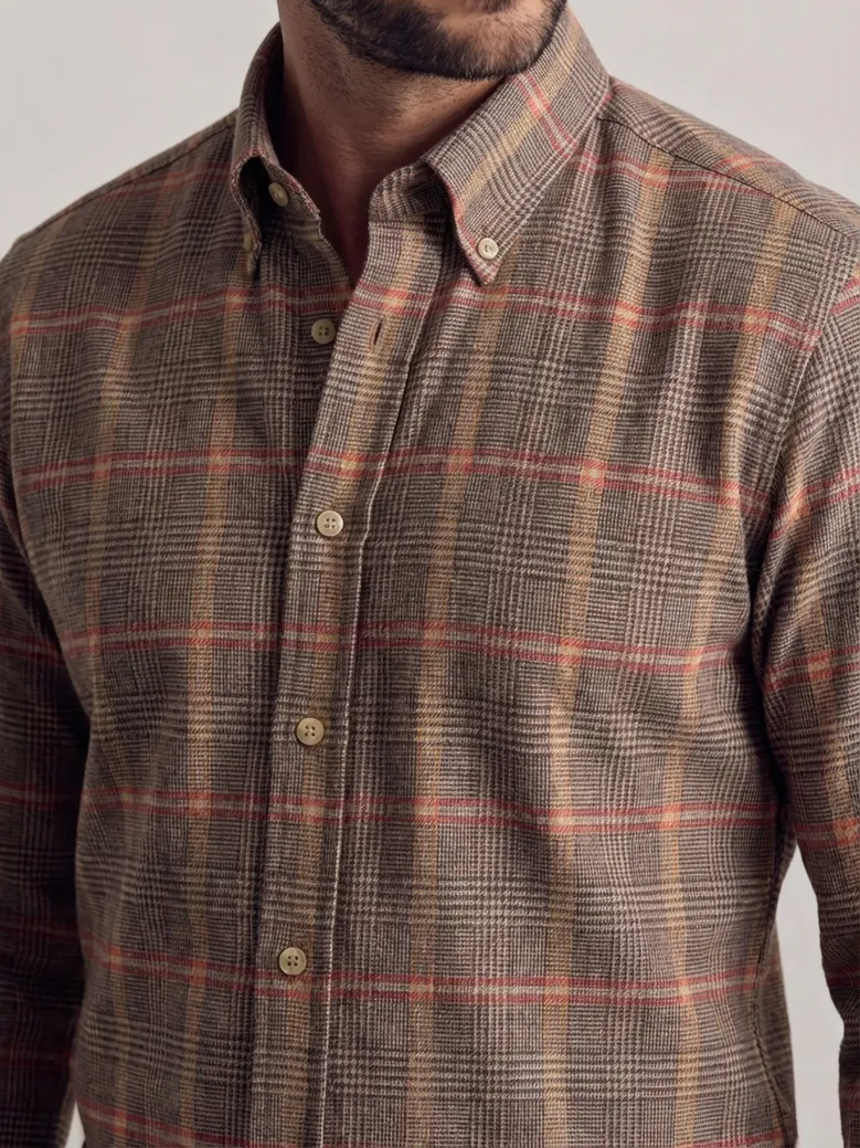 Chemise en flanelle à carreaux marron