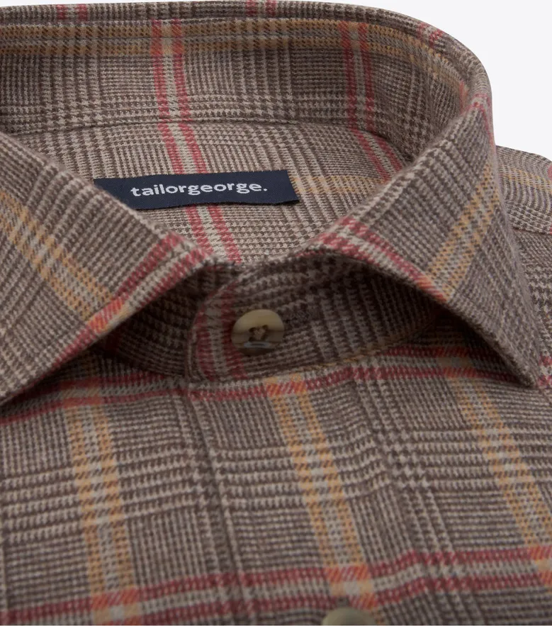 Chemise en flanelle à carreaux marron
