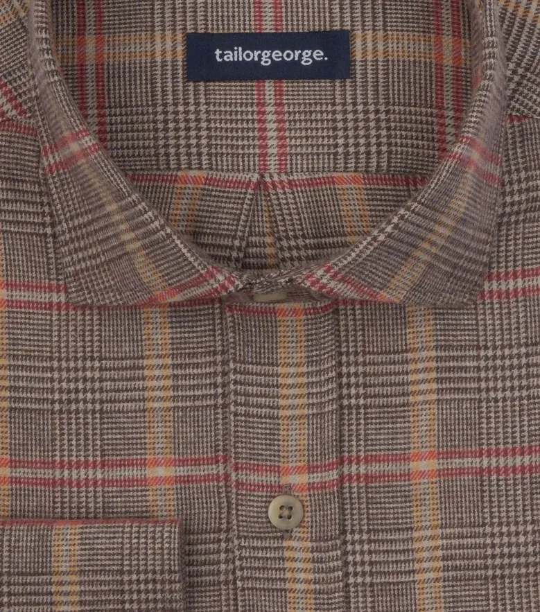 Chemise en flanelle à carreaux marron