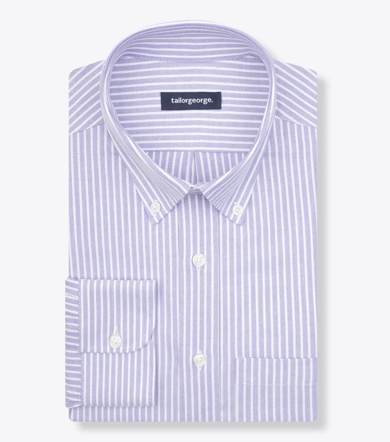 Oxford américain à rayures mauve