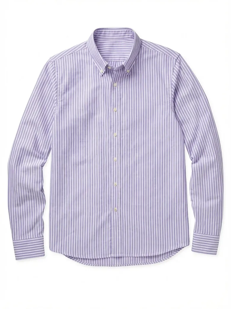Oxford américain à rayures mauve