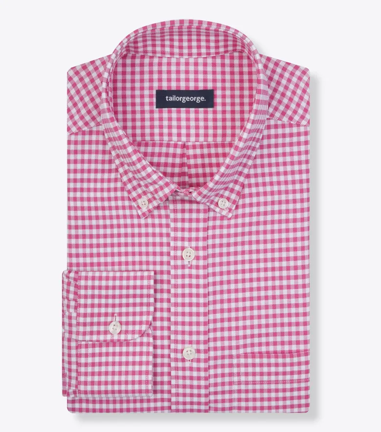 Oxford Américain à carreaux rose vif