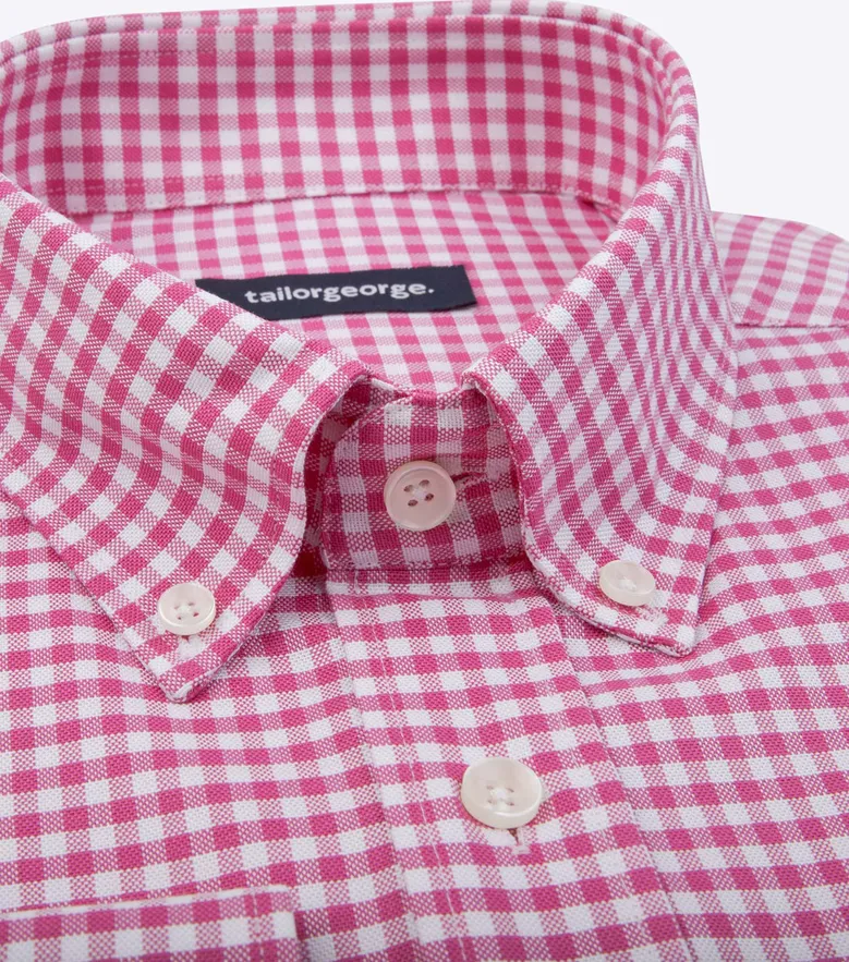 Oxford Américain à carreaux rose vif