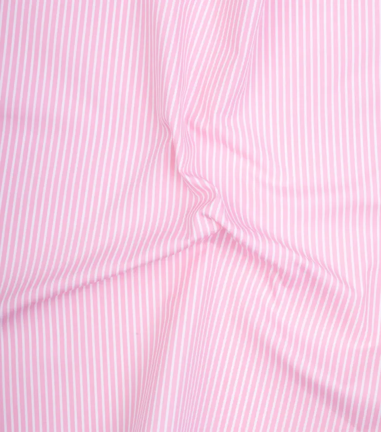Chemise en popeline à rayures roses facile à repasser