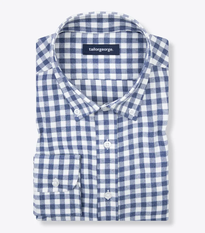 Chemise en flanelle à carreaux bleus