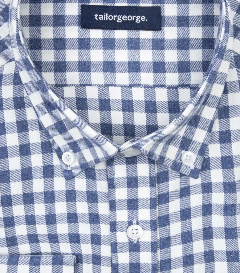 Chemise en flanelle à carreaux bleus