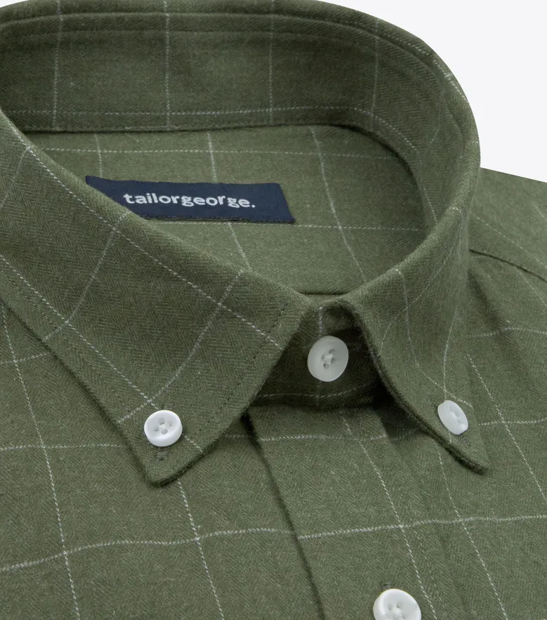 Chemise en flanelle à grands carreaux verts