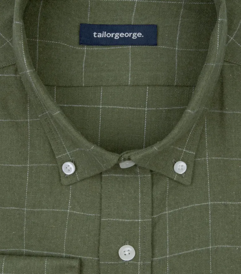 Chemise en flanelle à grands carreaux verts