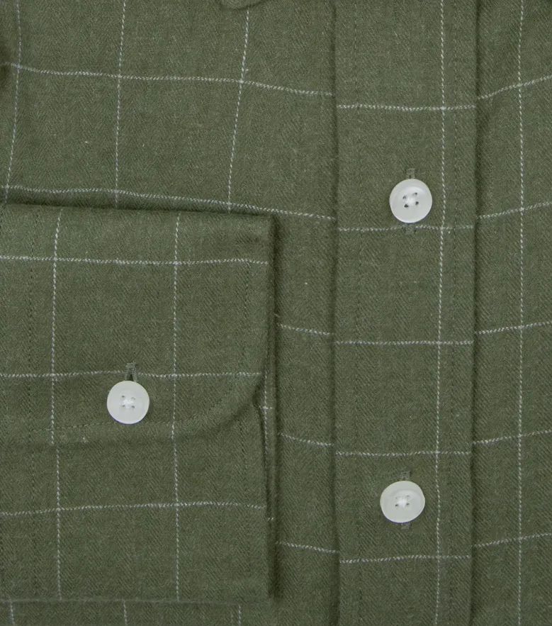 Chemise en flanelle à grands carreaux verts