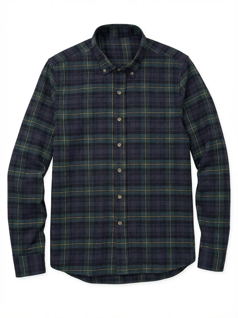 Chemise en flanelle épaisse tartan vert