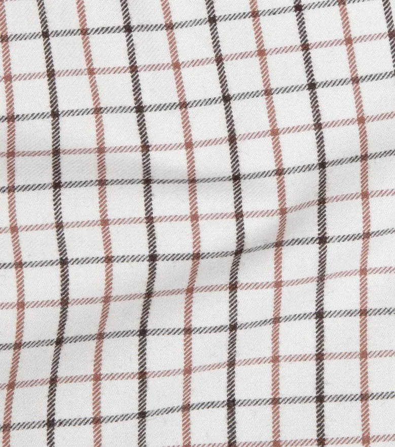 Chemise en flanelle à carreaux tattersall gris, marron