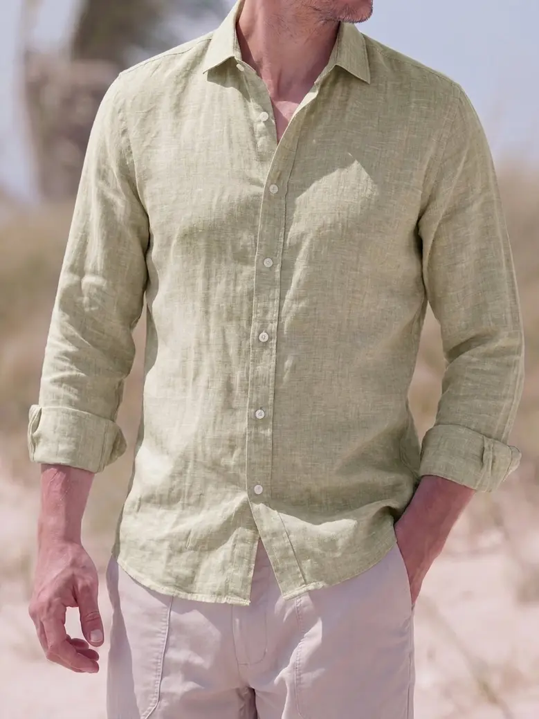 Chemise en Lin uni beige