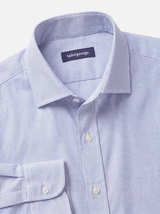 Chemise en popeline à carreaux bleu lavande