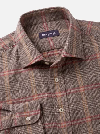 Chemise en flanelle à carreaux marron