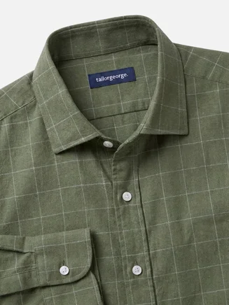 Chemise en flanelle à grands carreaux verts