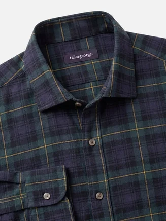 Chemise en flanelle épaisse tartan vert