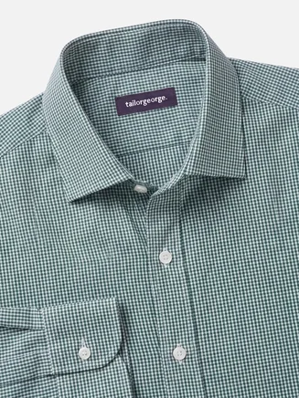 Chemise en twill à carreaux verts