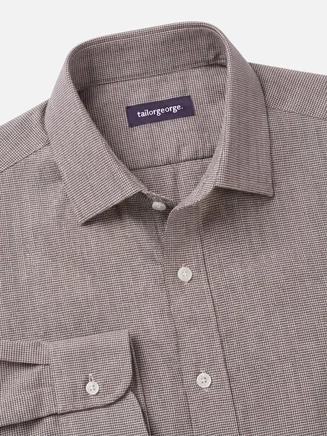 Chemise en twill uni marron
