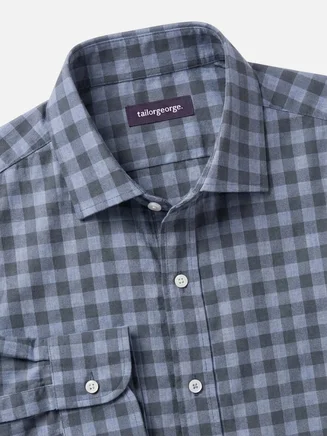 Chemise en flanelle à carreaux bleus