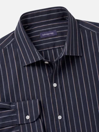 Chemise en popeline à rayures noires